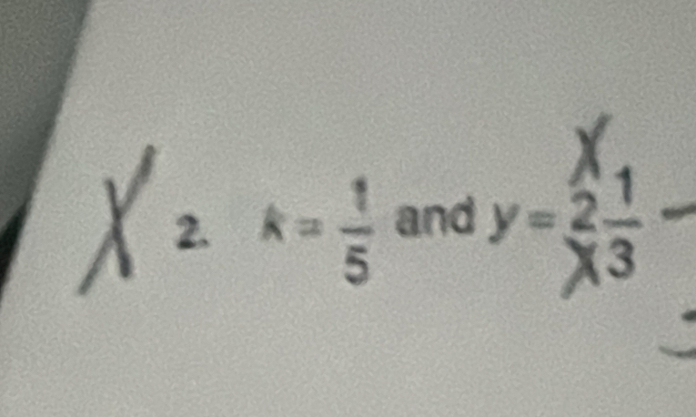 k= 1/5  and y-3o