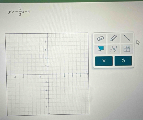 y>- 1/2 x-4
× 6