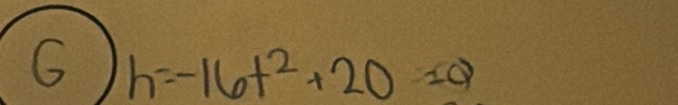 h=-16t^2+20=0