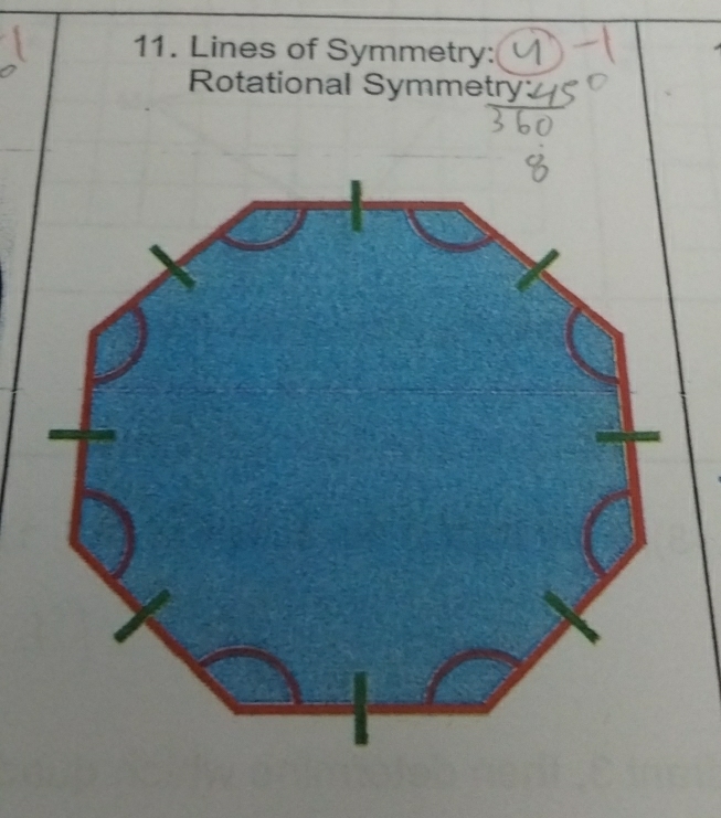 Lines of Symmetry: 
Rotational Symmetry: