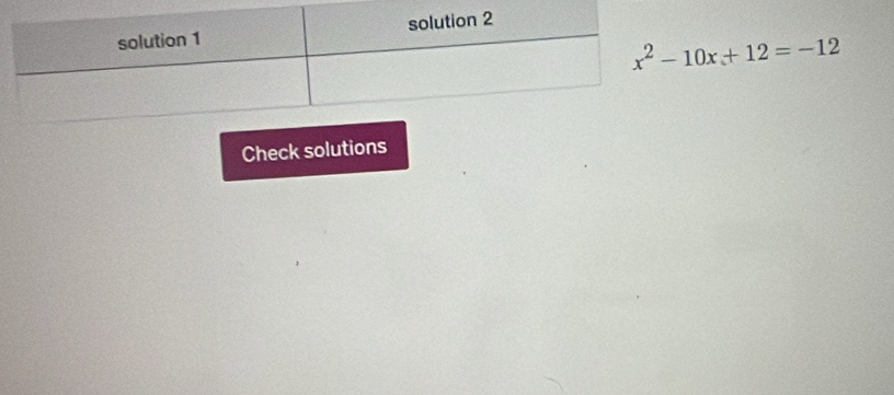 x^2-10x+12=-12
Check solutions