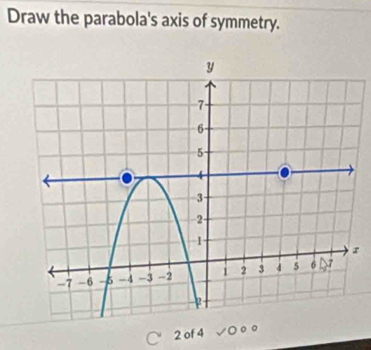 Draw the parabola's axis of symmetry.
2 of 4