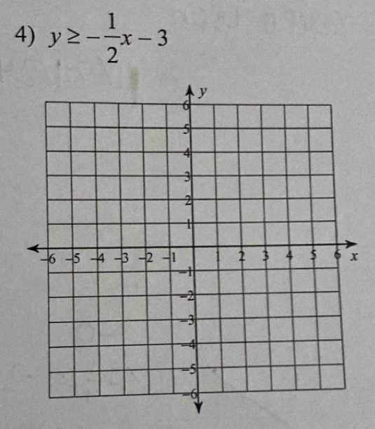 y≥ - 1/2 x-3