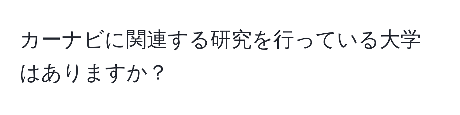 カーナビに関連する研究を行っている大学はありますか？