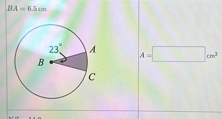 BA=6.5cm
A=□ cm^2