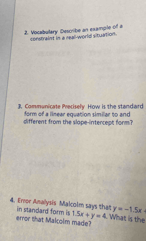Solved: Vocabulary Describe an example of a constraint in a real-world ...