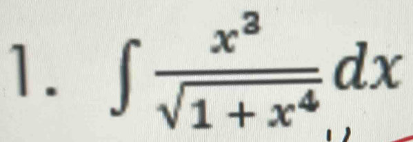 ∈t  x^3/sqrt(1+x^4) dx