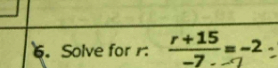 Solve for r : ²