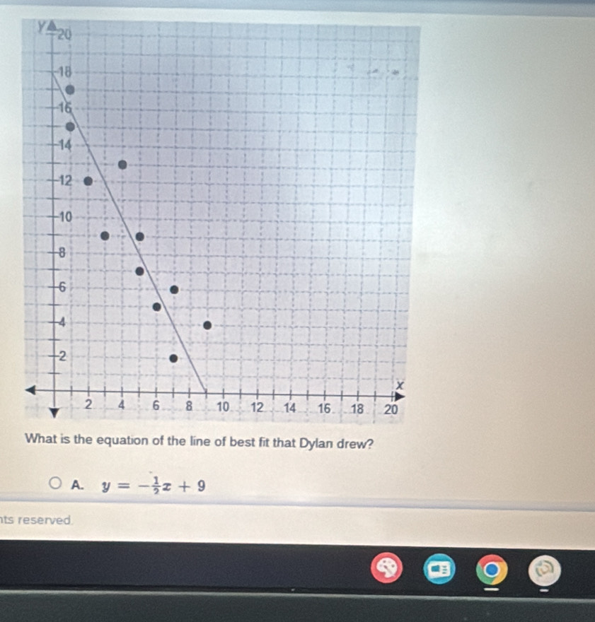 y=- 1/2 x+9
ts reserved.