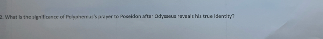 What is the significance of Polyphemus's prayer to Poseidon after Odysseus reveals his true identity?