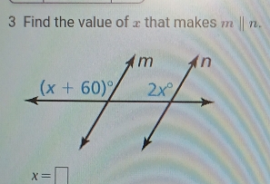 Find the value of x that makes m||n,
x=□