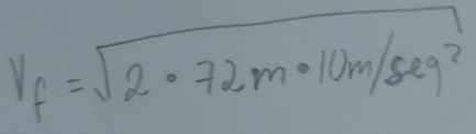V_f=sqrt(2· 72m· 10m/seq^2)