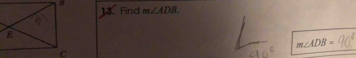 Find m∠ ADB.
m∠ ADB=