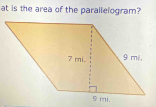 at is the area of the parallelogram?