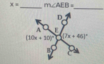 X= _ m∠ AEB=
_