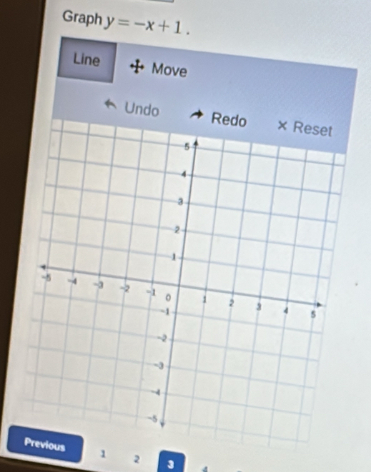 Graph y=-x+1. 
Line Move 
Undo
1 2 3