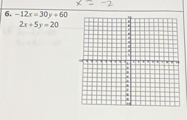 -12x=30y+60
2x+5y=20