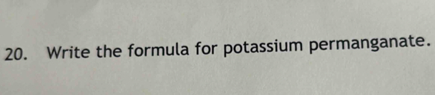 Write the formula for potassium permanganate.