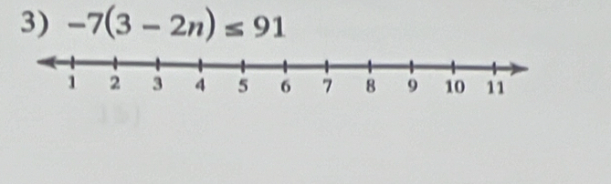 -7(3-2n)≤ 91