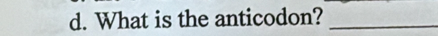 What is the anticodon?_