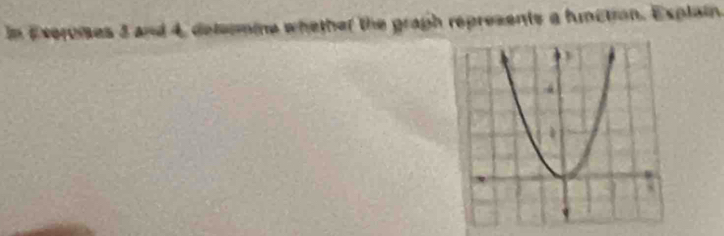 In Exeroies 3 and 4 deleomine whether the graph represents a hunction. Explain