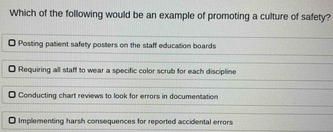 Solved: Which of the following would be an example of promoting a ...