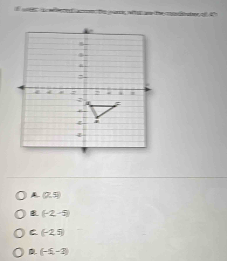 (2,5)
(-2,-5)
C (-2,5)
D (-5,-3)