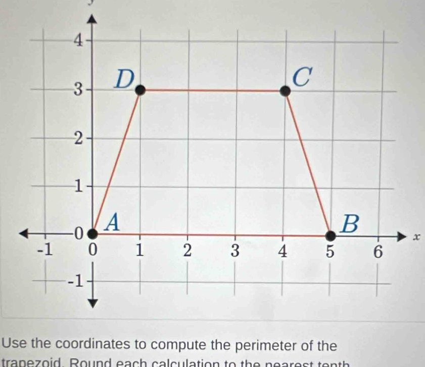 tranezoid Round each calculation to the nearest tenth