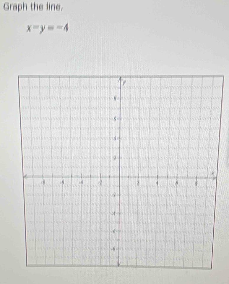 Graph the line.
x=y=-4