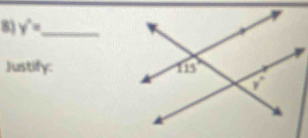 y'= _ 
Justify: