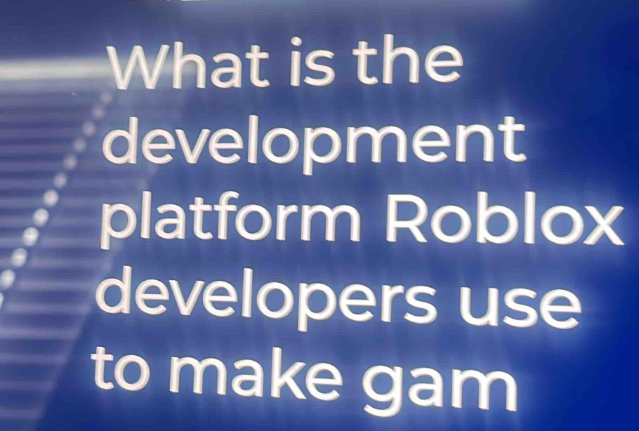 Solved: What is the development platform Roblox developers use to make ...