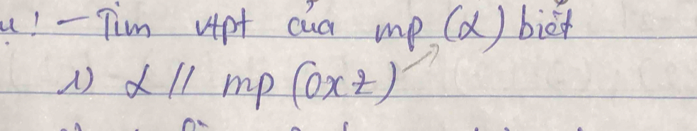 u! - Tim vpt cua mp (d ) bict 
) alpha parallel mp(0xt)