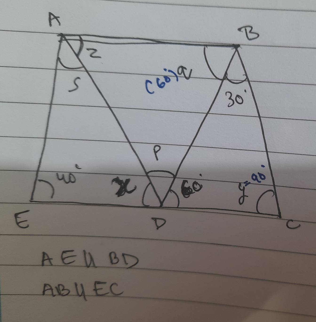 AEparallel BD
ABparallel EC