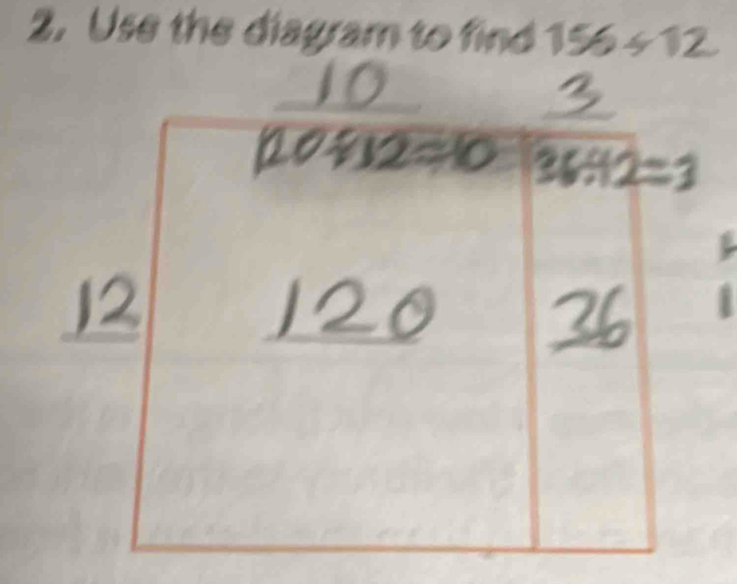 Use the diagram to find 156/ 12