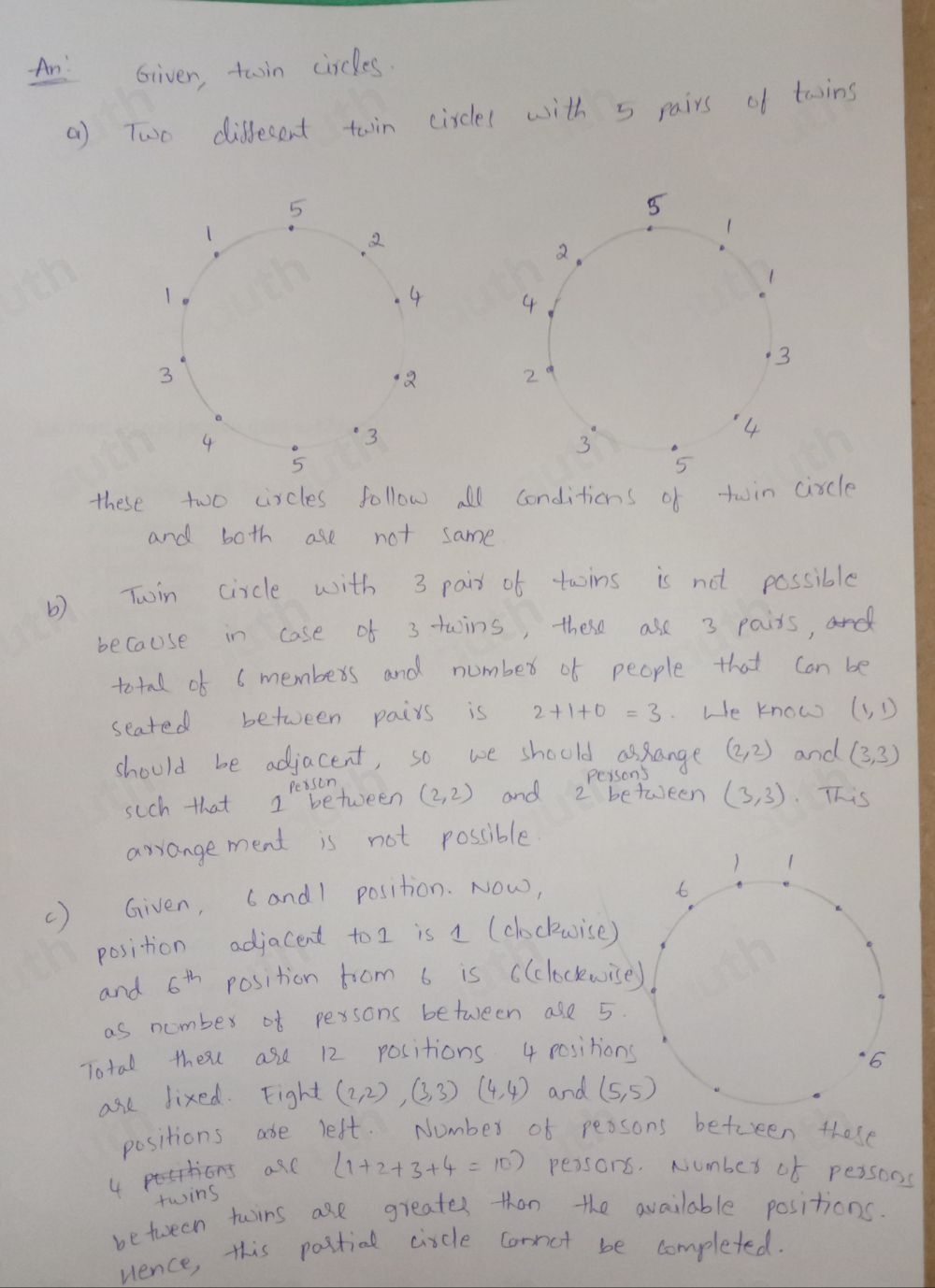 Solved: J1 Twin Circles Pairs of twins are numbered 1, 1, 2, 2, 3, 3 ...