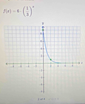 f(x)=6· ( 1/3 )^x
2 of 4