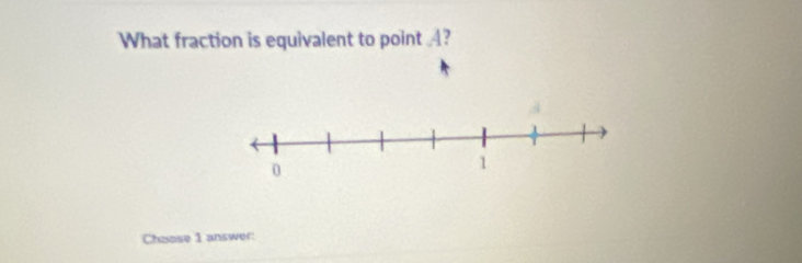 What fraction is equivalent to point ? 
Chaose 1 answer: