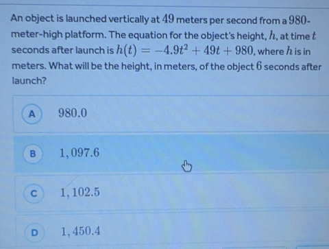 Solved: An object is launched vertically at 49 meters per second from a ...