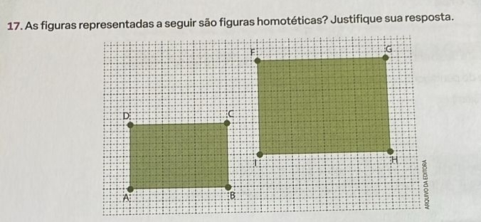 As figuras representadas a seguir são figuras homotéticas? Justifique sua resposta.