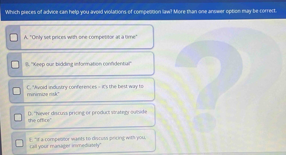 Solved: Which pieces of advice can help you avoid violations of ...