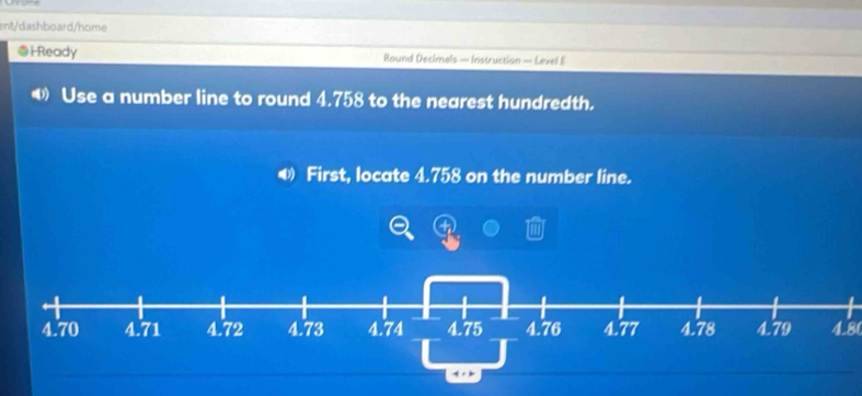 Solved: nt/dashboard/home @i-Ready Round Decimals — Instruction — Level ...