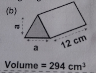 Volume =294cm^3