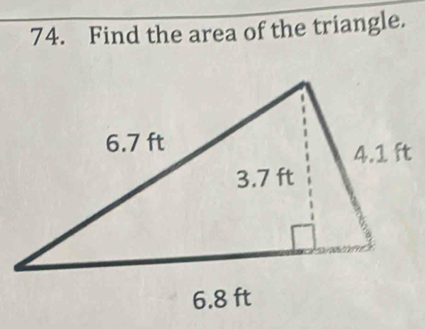 Find the area of the triangle.