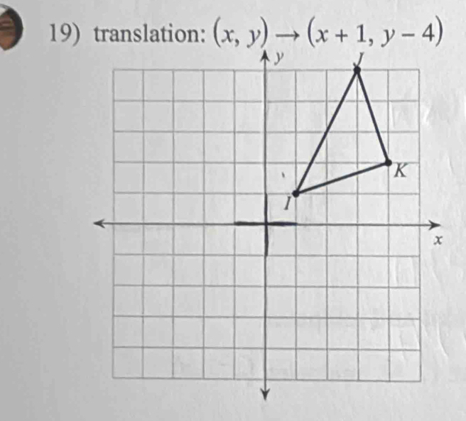 (x,y)to (x+1,y-4)