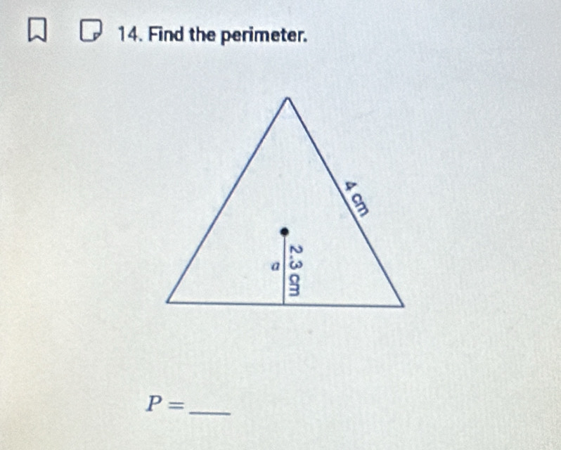 Find the perimeter.
P= _