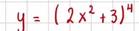 y=(2x^2+3)^4