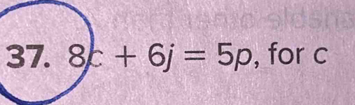 8x+6j=5p , for c