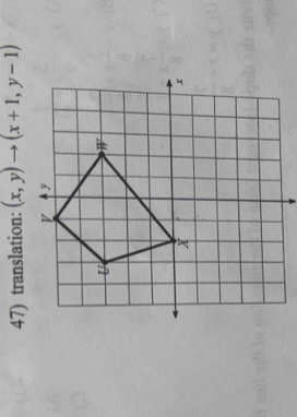 translation: (x,y)to (x+1,y-1)