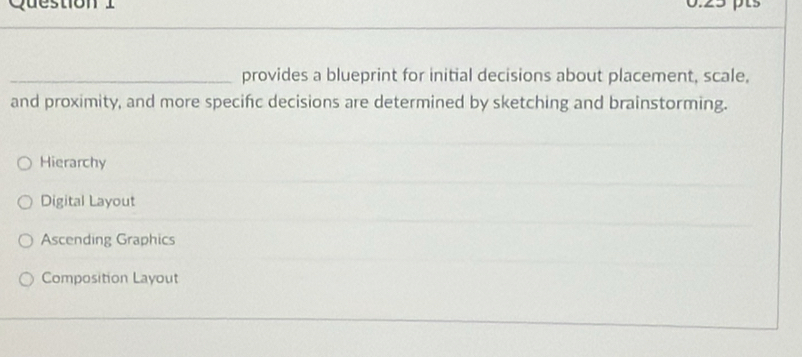 provides a blueprint for initial decisions about placement, scale,
and proximity, and more specifc decisions are determined by sketching and brainstorming.
Hierarchy
Digital Layout
Ascending Graphics
Composition Layout
_
_