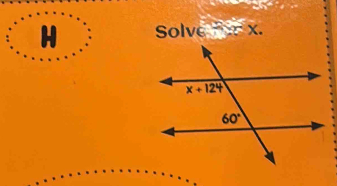 Solve for x.